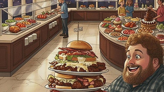Nueve alimentos del buffet que parecen saludables y no lo son tanto