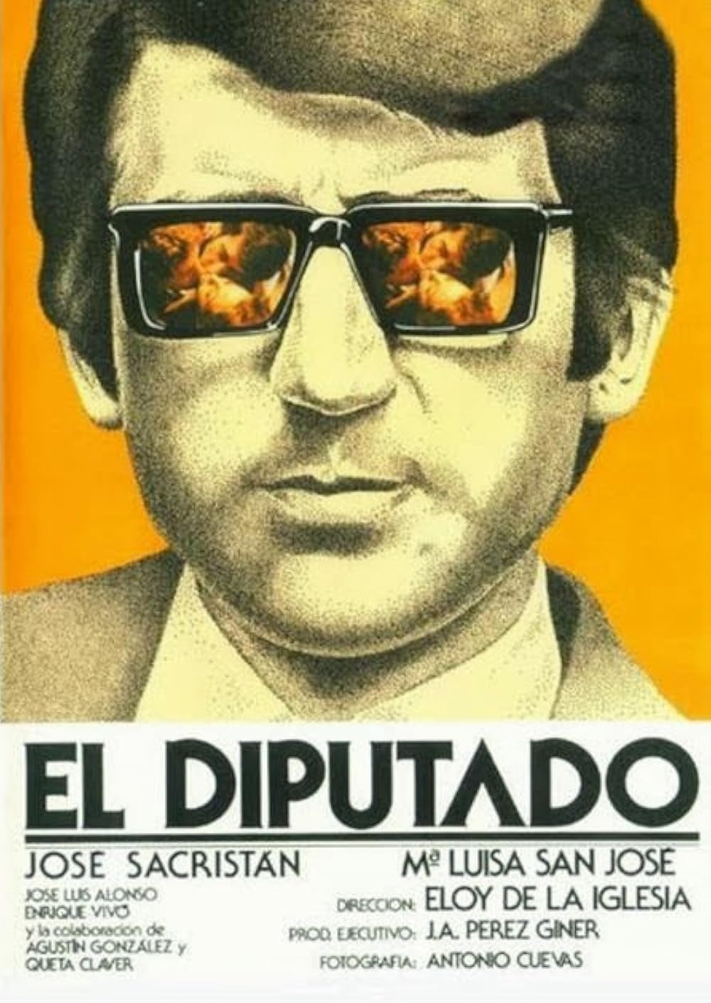 Cartel de 'El diputado', película de 1978 dirigida por Eloy de la Iglesia y protagonizada por José Sacristán y María Luisa San José.