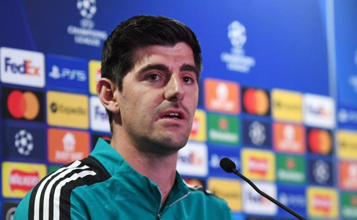 Thibaut Courtois, durante la rueda de prensa. 