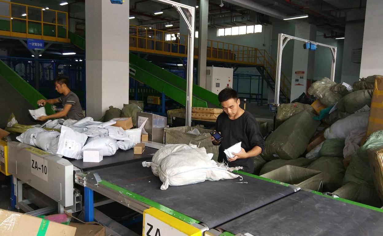 Centro de clasificación de paquetes de Aliexpress. 