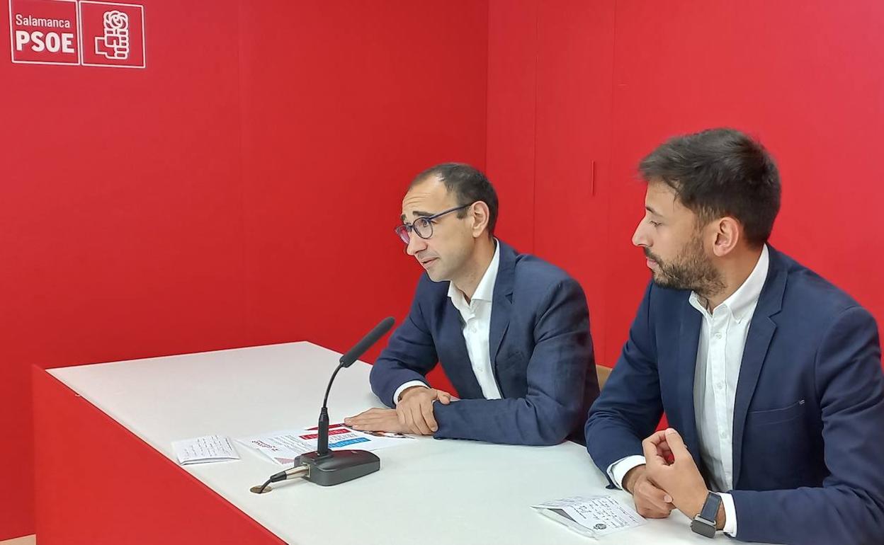 Los parlamentarios nacionales del PSOE de Salamanca, David Serrada y Fran Díaz. 