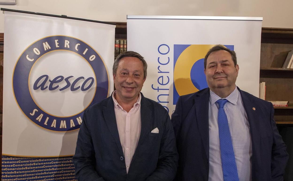 El presidente de Conferco, Adolfo Sainz, y el presidente de AESCO, Benjamín Crespo.