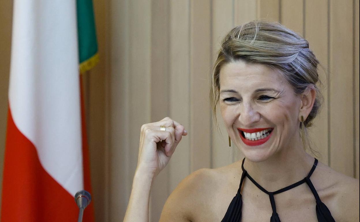 Yolanda Díaz, este miércoles en Roma.