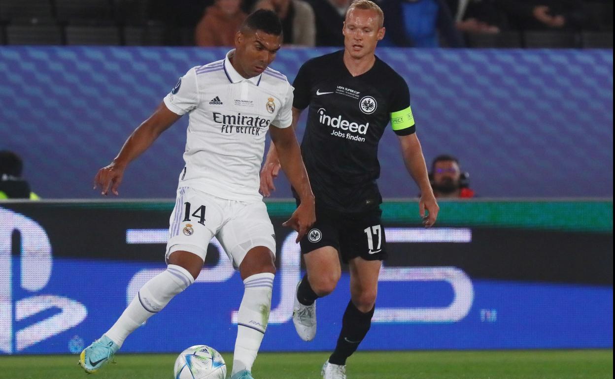 Casemiro, durante la Supercopa de Europa entre Real Madrid y Eintracht.