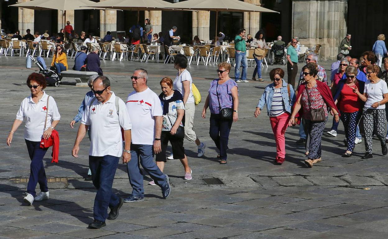 Participantes de los paseos saludables en ediciones anteriores del programa. 