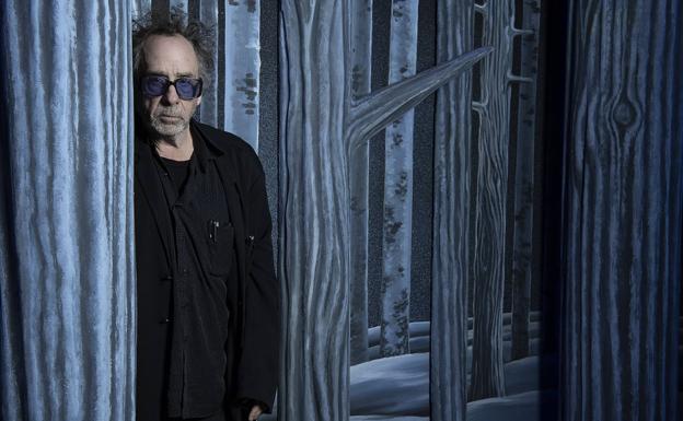 Tim Burton, en el bosque de 'La novia cadáver'.