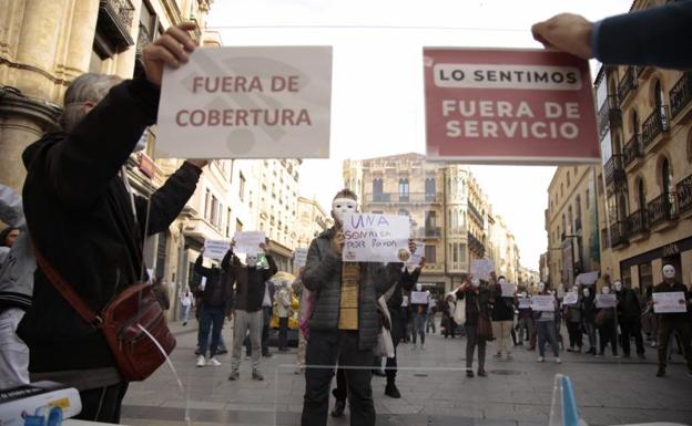 Aspecto que presentaba la plaza del Liceo durante el flashmob. 