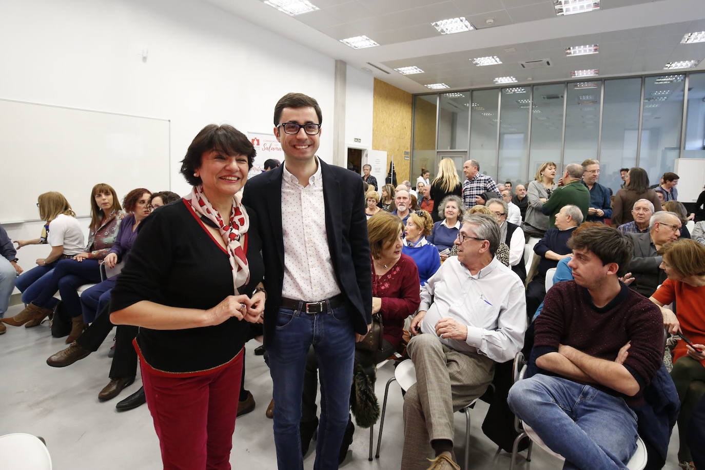 Soledad Murillo y José Luis Mateos, en un acto del PSOE. 