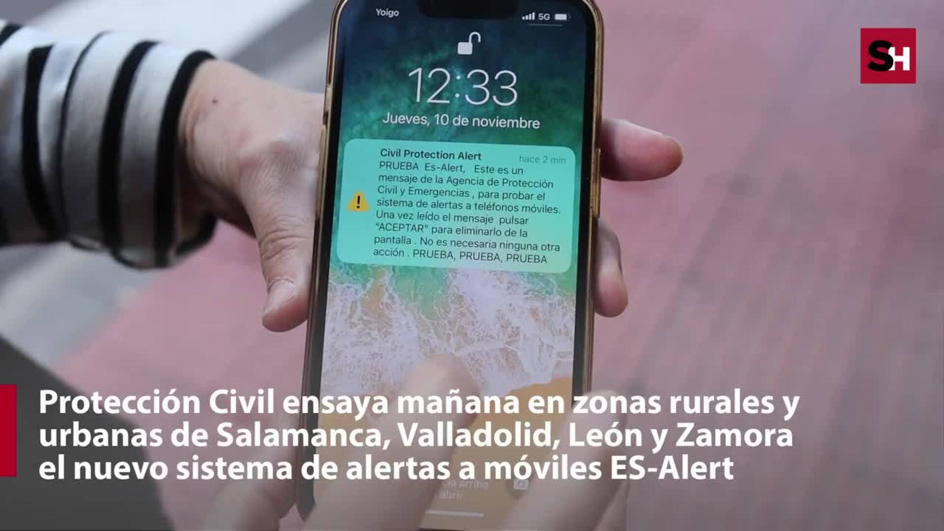 Simulacro de alerta de una catástrofe en móviles en Salamanca