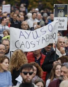 Imagen secundaria 2 - Una manifestación ciudadana que recorre este domingo el centro de Madrid bajo el lema «Madrid se levanta por la sanidad pública».