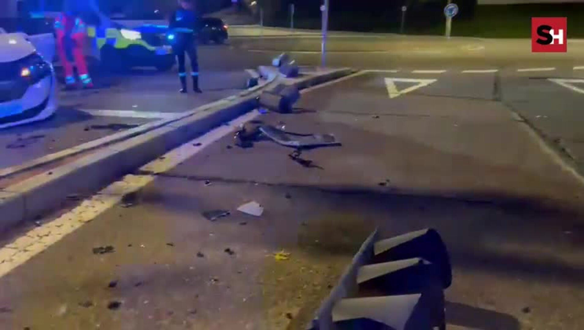Accidente en la glorieta de Beatriz de Saubia