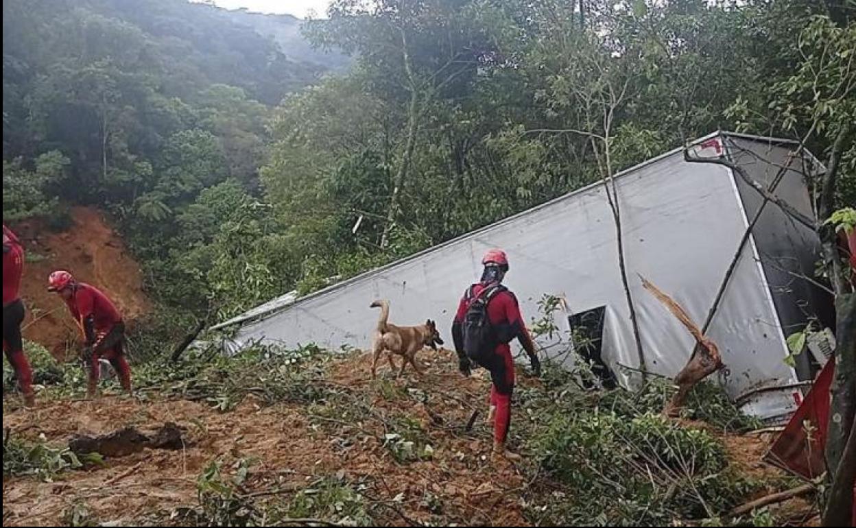 Los equipos de rescate buscan a una treintena de desaparecidos por un deslizamiento de tierra en Paraná, al sur de Brasil. 