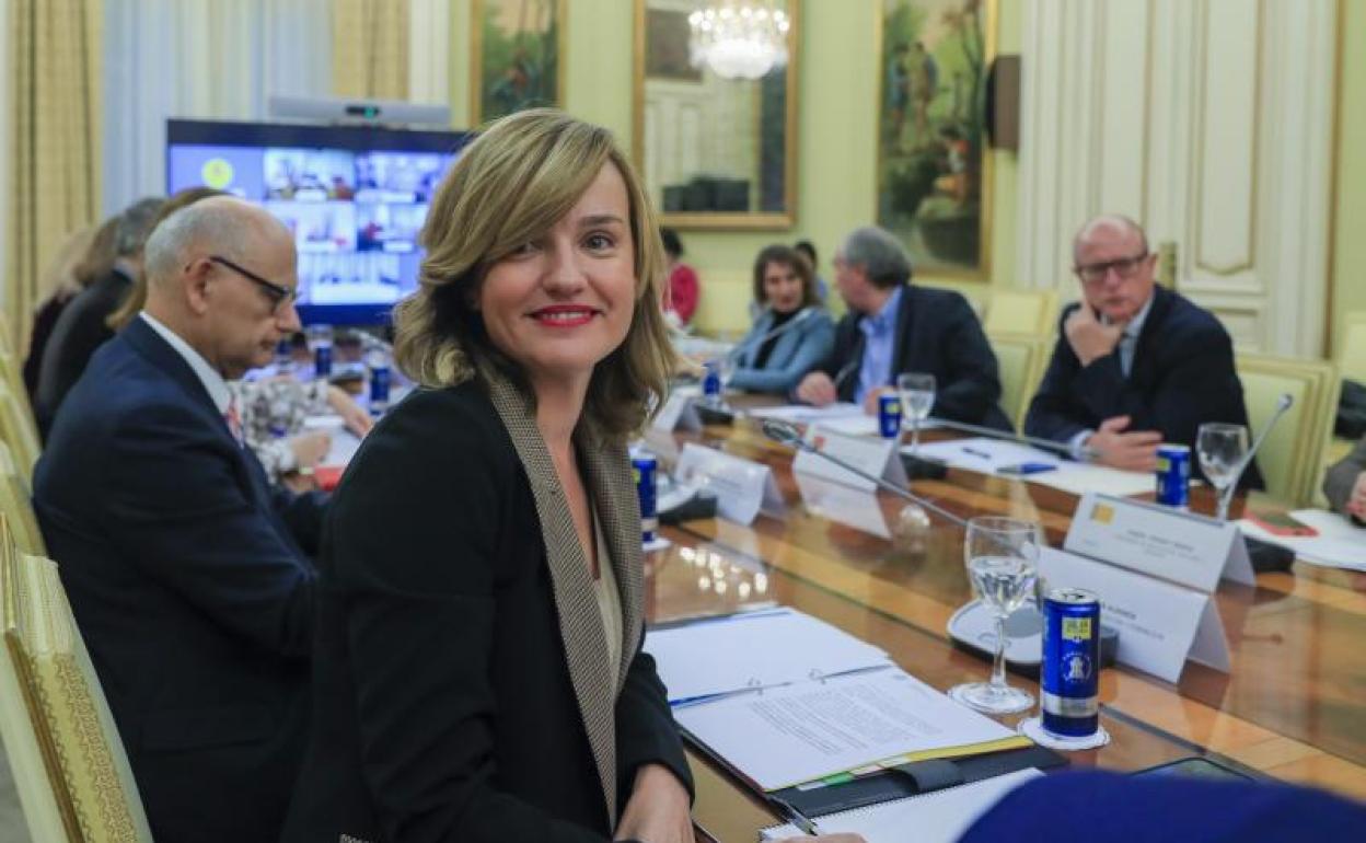 La ministra de Educación y Formación Profesional, Pilar Alegría, preside la Conferencia Sectorial de Educación que debatió sobre la futura Ebau este martes en Madrid. 