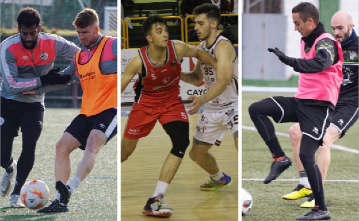 Entrenamientos del Salamanca UDS y el CD Guijuelo, y acción del último choque del CB Tormes. 
