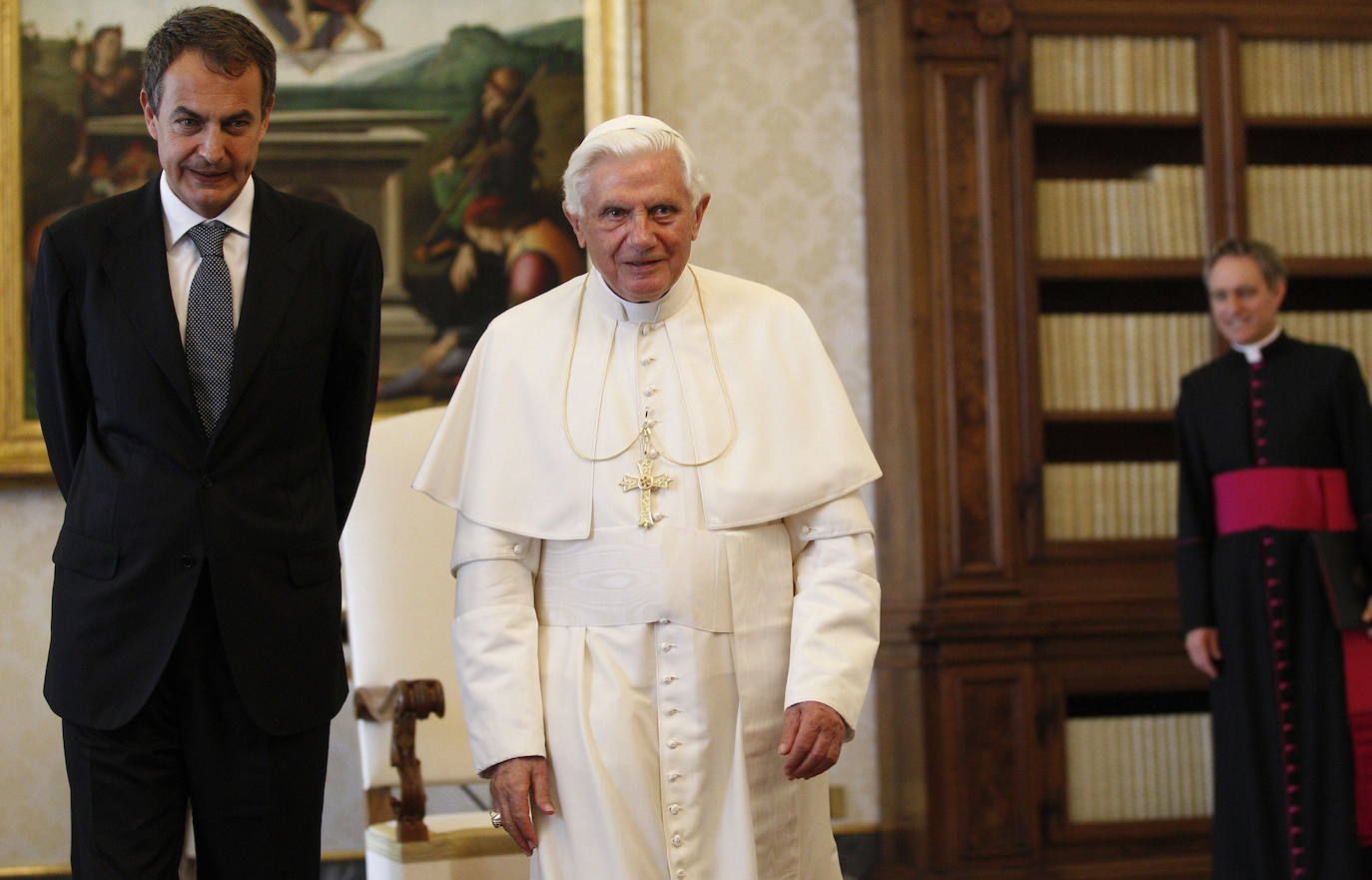 José Luis Rodríguez Zapatero durante una audiencia con el Papa en el Vaticano, en junio de 2010.