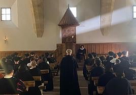 Rodaje en Salamanca de 'La controversia de Valladolid: El amanecer de los Derechos Humanos'.