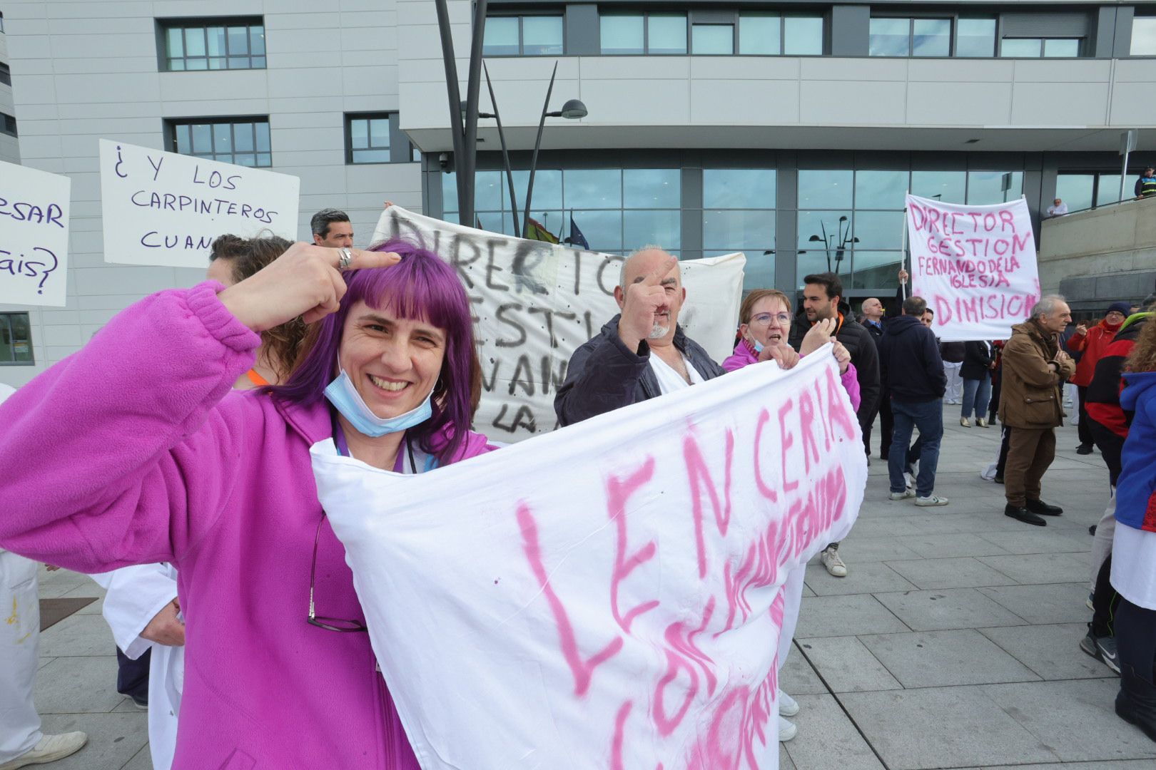 Manifestación en contra de la privatización del mantenimiento del Hospital