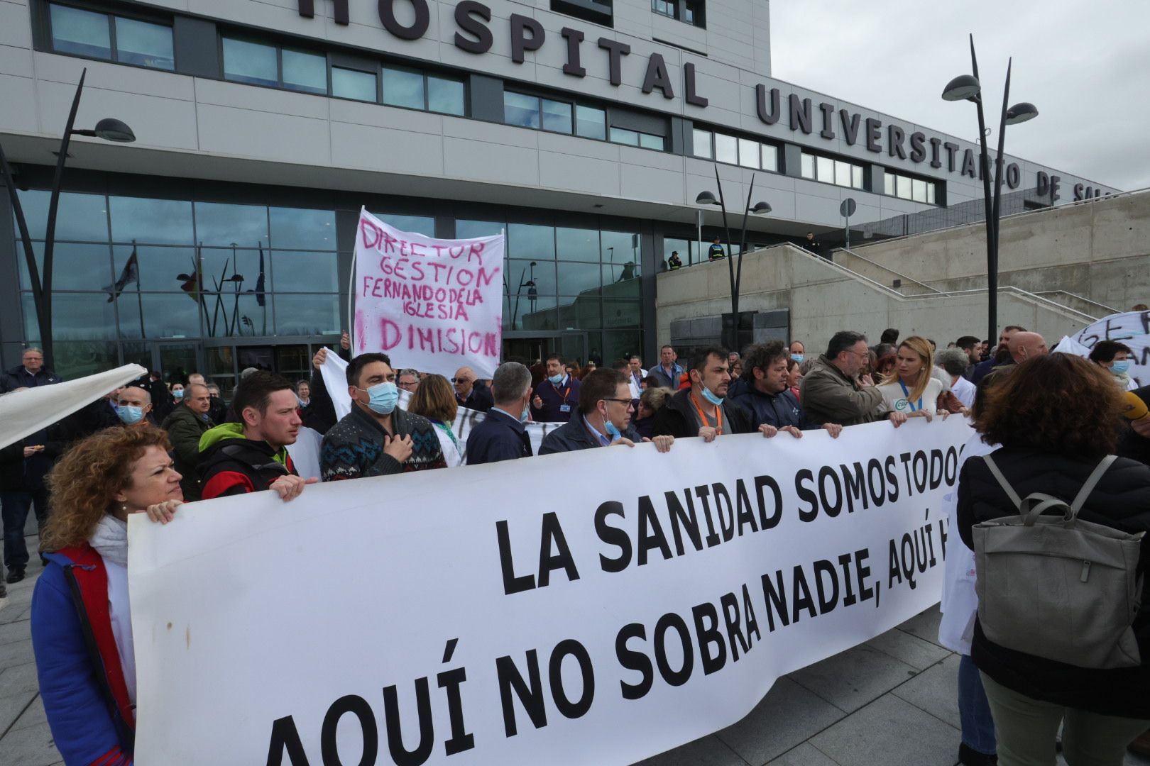 Manifestación en contra de la privatización del mantenimiento del Hospital