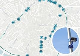 Mapa de las cámaras de acceso instaldas para la ZBE.