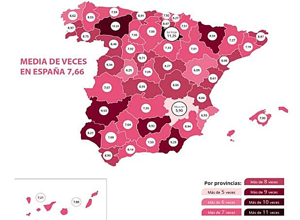 Mapa de relaciones sexuales por provincias.
