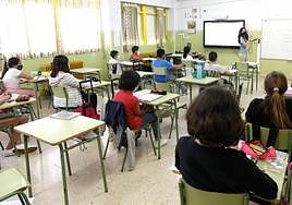 Alumnos de Primaria en un aula.