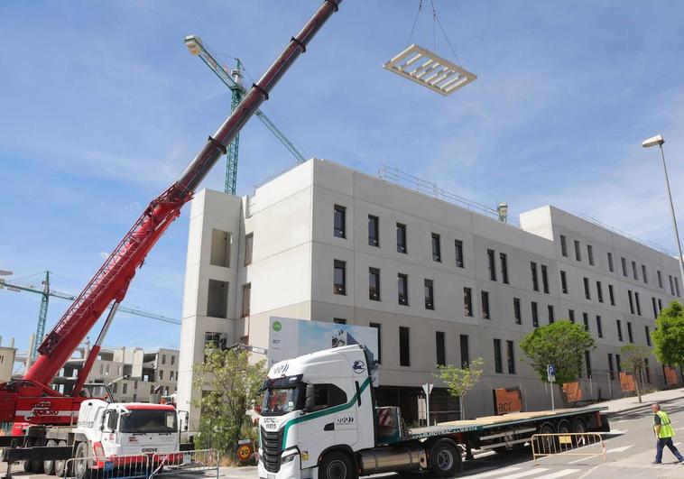 Obras en la nueva residencia de estudiantes de La Platina.