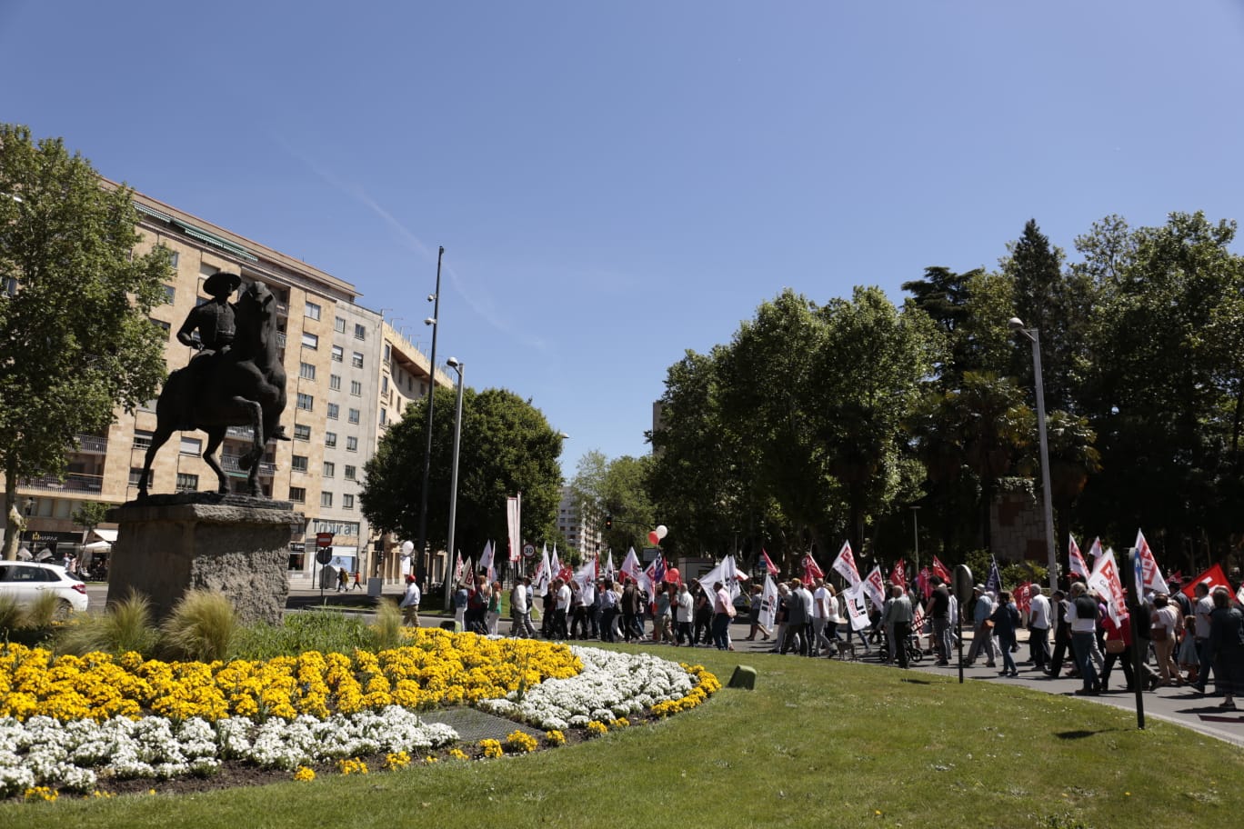 Marcha por el Día Internacional de los Trabajadores en Salamanca