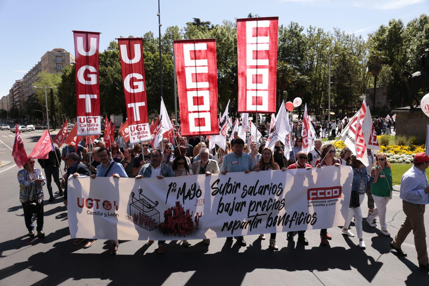 Marcha por el Día Internacional de los Trabajadores en Salamanca