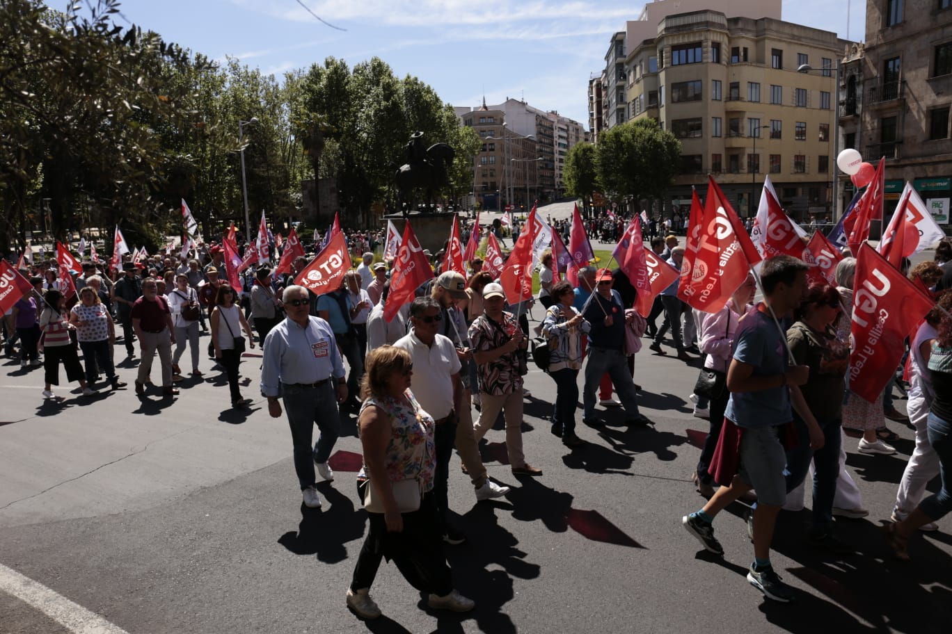 Marcha por el Día Internacional de los Trabajadores en Salamanca