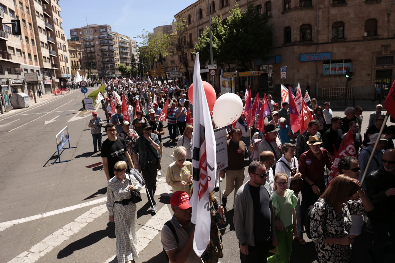Marcha por el Día Internacional de los Trabajadores en Salamanca