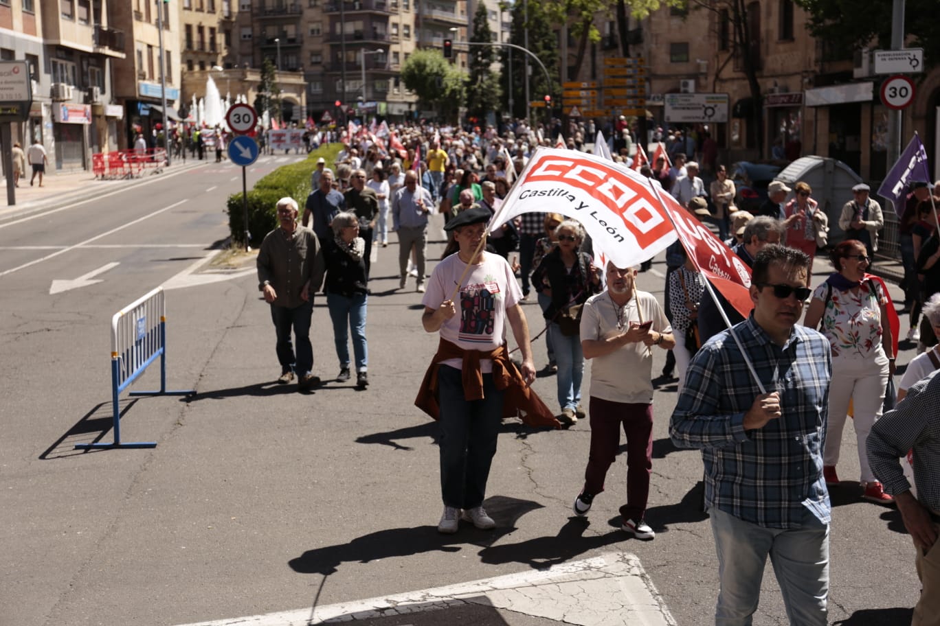 Marcha por el Día Internacional de los Trabajadores en Salamanca