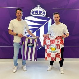 Torres Gómez, histórico jugador del Real Valladolid, junto a Emilio Sánchez, director general del Guijuelo.