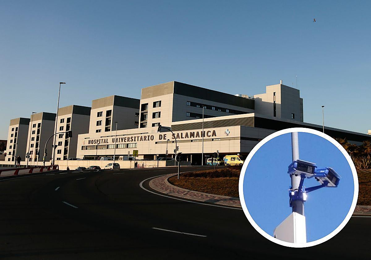 Rotonda de accceso al Hospital de Salamanca.