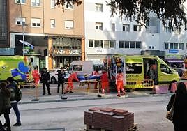 El menor fue trasladado en ambulancia al hospital de Burgos con pronóstico reservado.