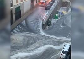 Calles anegadas en el municipio de Béjar.