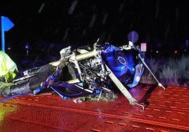 Moto accidentada en Encinas de Abajo.