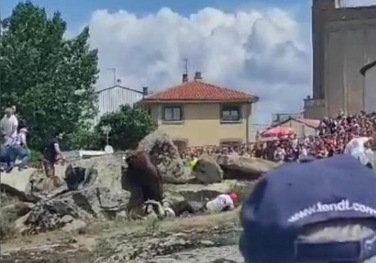 Instante del festejo taurino de Ledesma en el que