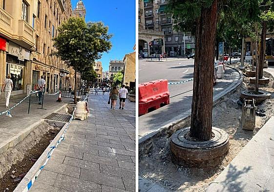 Obras en la calle Zamora y en la rotonda de la Puerta Zamora.