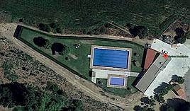 La piscina de Valverdón vista desde el aire.
