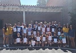 Los primeros veinte alumnos de Educación Secundaria Obligatoria participantes en el nuevo curso de inmersión de lengua inglesa.