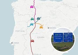 Nudo de autovías en Salamanca con varias direcciones.