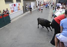 Imagen de archivo de un encierro en la Fuente de San Esteban.