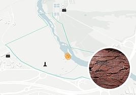 Localización y grabado del yacimiento de La Salud.