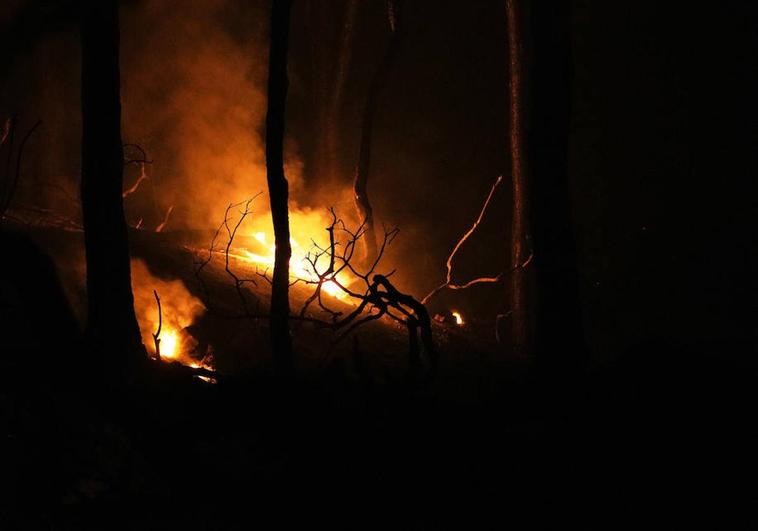 Un fuego intencionado alarma a los vecinos de Mogarraz esta madrugada