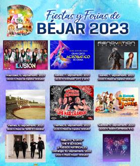 Imagen secundaria 2 - El cartel de las Fiestas y Ferias de Béjar, una actuación de la Orquesta París de Noia y las actividades destacadas de la programación de los festejos de este año.