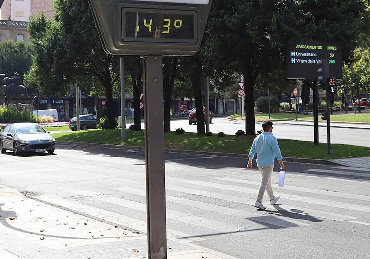 El termómetro de La Alamedilla en plena ola de calor de agosto.