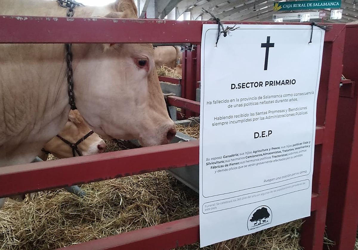 Unión por la Ganadería coloca este cartel para denunciar