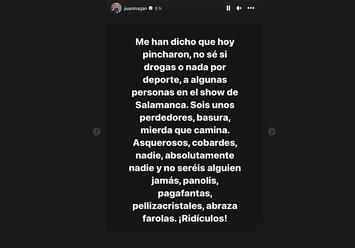 Magán, tras el presunto pinchazo en el concierto en Salamanca: «Sois basura»