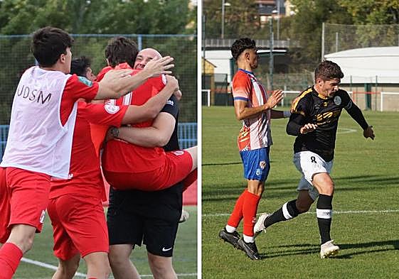 Celebración de la UD Santa Marta y partido del Salamanca CF UDS.