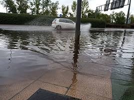 Balsa de agua en el barrio de San José.